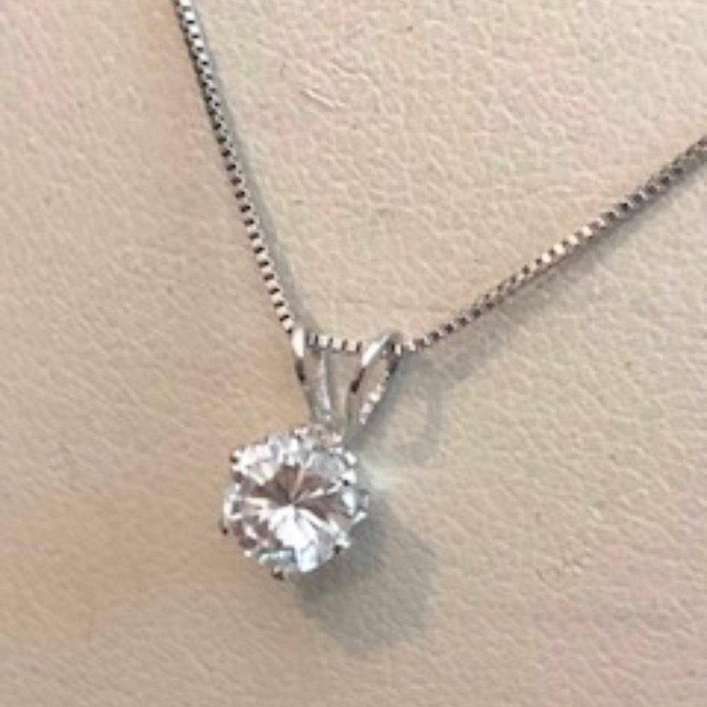 WHITE GOLD CZ PENDANT